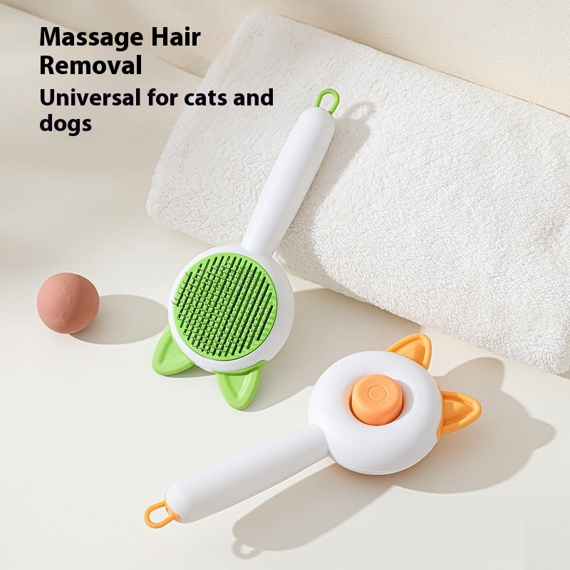 Self-Cleaning Pet Hair Remover Brush – Dematting Comb for Dogs & Cats, Grooming Tool for Shedding and Tangles
