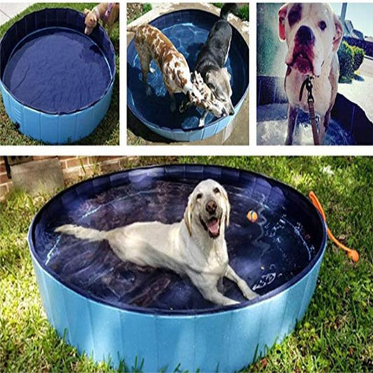 Foldable Large Dog Pool – Portable Pet Bath Tub for Dogs & Cats, Outdoor/Indoor Pet Swimming Pool