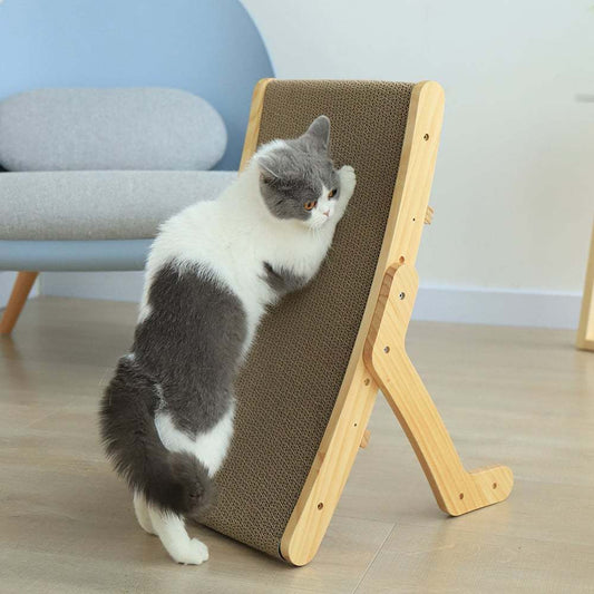 Transformable Vertical Cat Scratcher Bed – Corrugated Cardboard Claw Grinding Toy with Replaceable Core for Indoor Cats