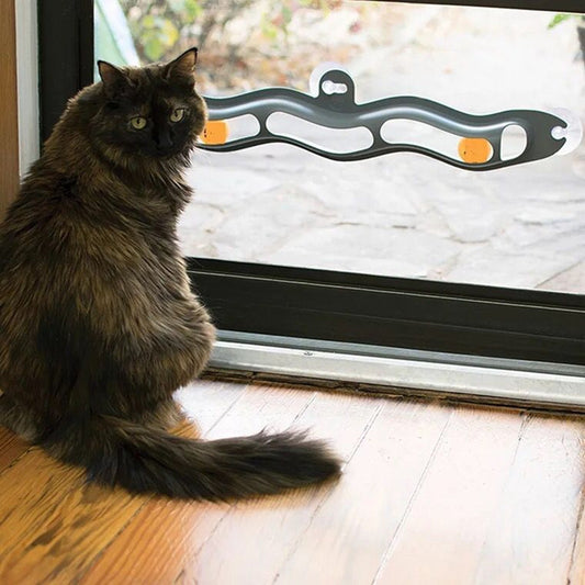 Windowsill Cat Track Ball Toy – Interactive Rolling Ball Toy for Indoor Cats, Space-Saving Pet Entertainment on Window Ledge