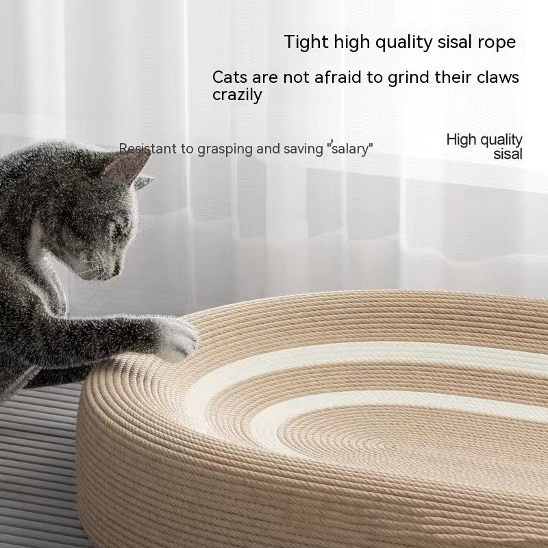 Sisal Cat Scratching Bowl – Round Cat Scratch Board with Basin Design for Claw Grinding & Lounging
