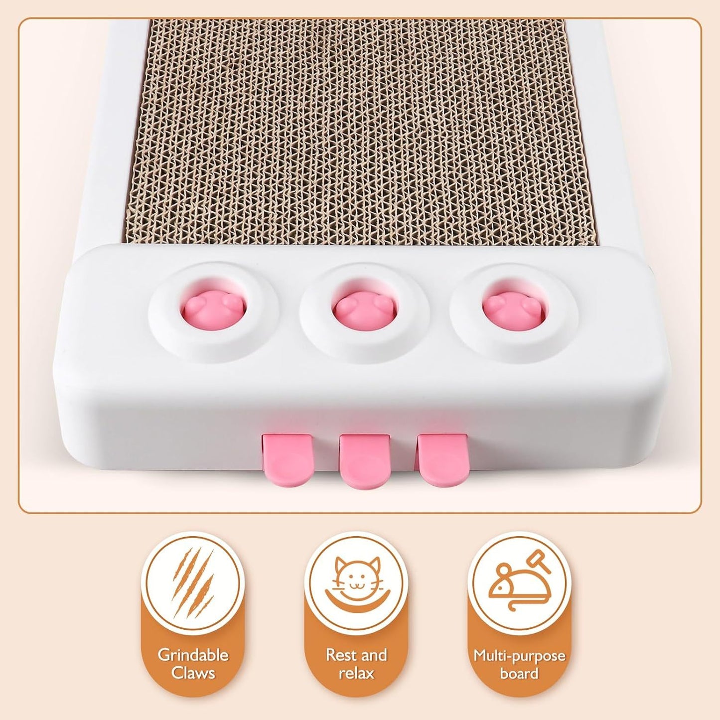 Interactive Whack-a-Mole Cat Scratcher Toy – Cardboard Enrichment Scratching Board for Indoor Cats