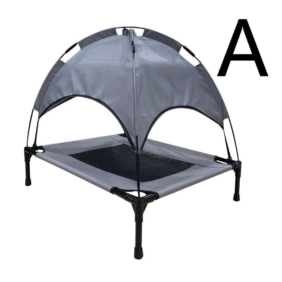 Outdoor Pet Camping Bed with Canopy – Elevated Covered Loft Bed for Dogs & Cats, Sunshade Tent for Travel & Backyard Use