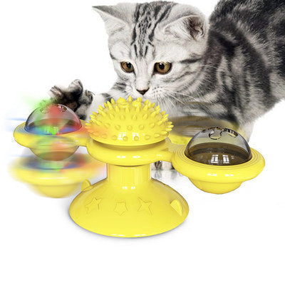 Cat Windmill Toy – Rotating Multi-Function Cat Toy for Itching, Scratching, Teeth Cleaning & Fun