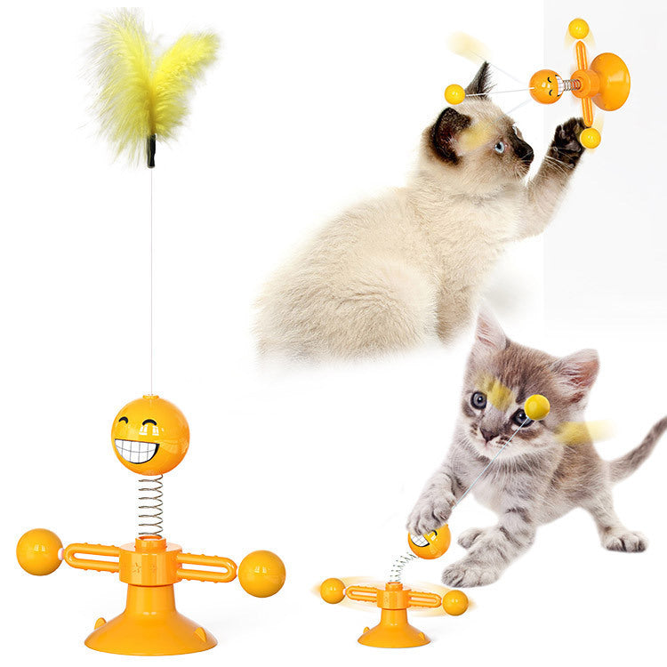 Cat Windmill Toy – Rotating Multi-Function Cat Toy for Itching, Scratching, Teeth Cleaning & Fun