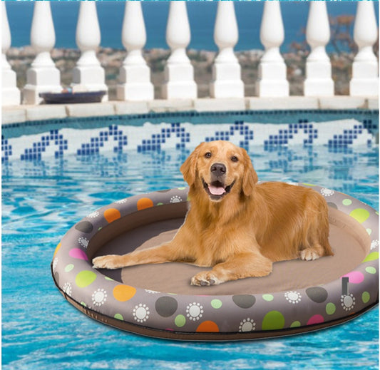 Inflatable Dog Pool Hammock – Pet Floating Bed for Summer Swimming, Floating Ring for Cats & Dogs