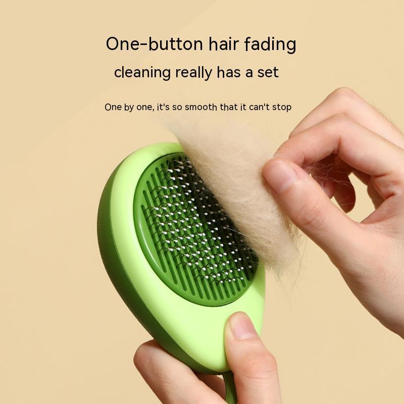 Avocado Shaped Pet Grooming Brush – Stainless Steel Needle Comb for Cats & Dogs, Hair Remover and Cleaning Tool