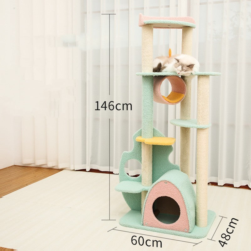Large Cat Scratching Post – Tall Sisal Cat Claw Pole for Indoor Cats, Durable Furniture Protector & Cat Life Toy