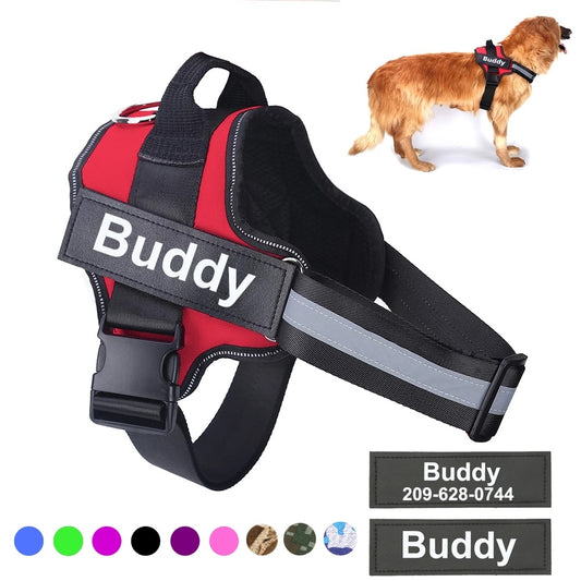 Personalized No-Pull Dog Harness – Custom Reflective Breathable Pet Vest for Small & Large Dogs