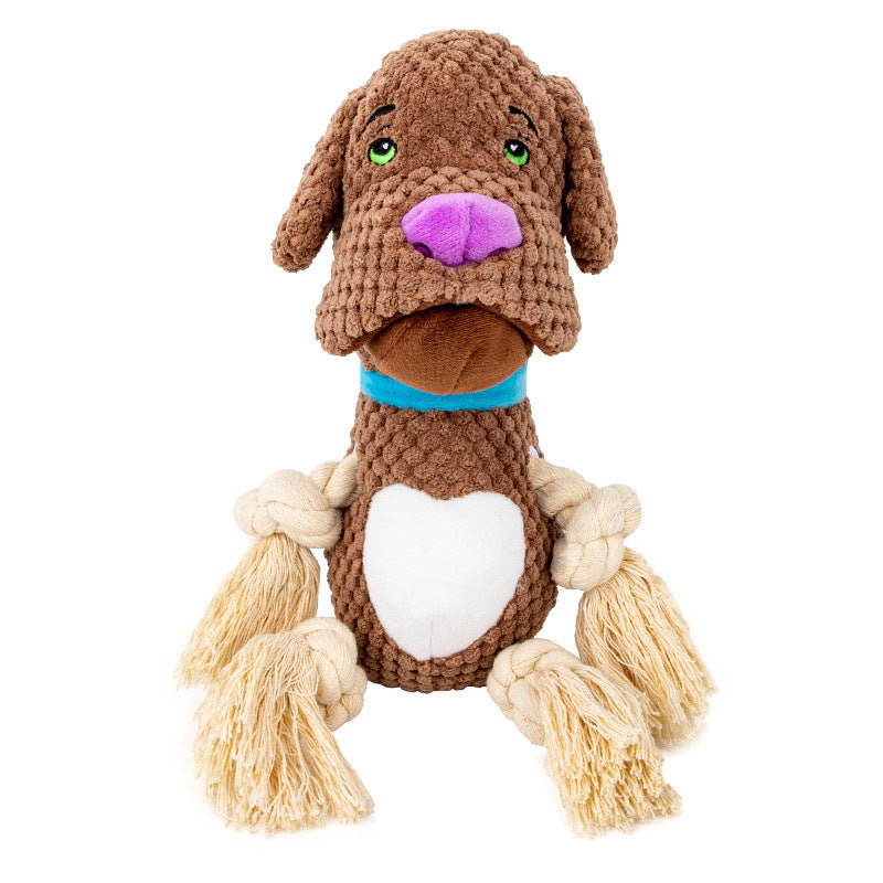 Plush Shell Dog Toy – Bite-Resistant Squeaky Chew Toy with Crinkle Paper for Puppies & Large Dogs