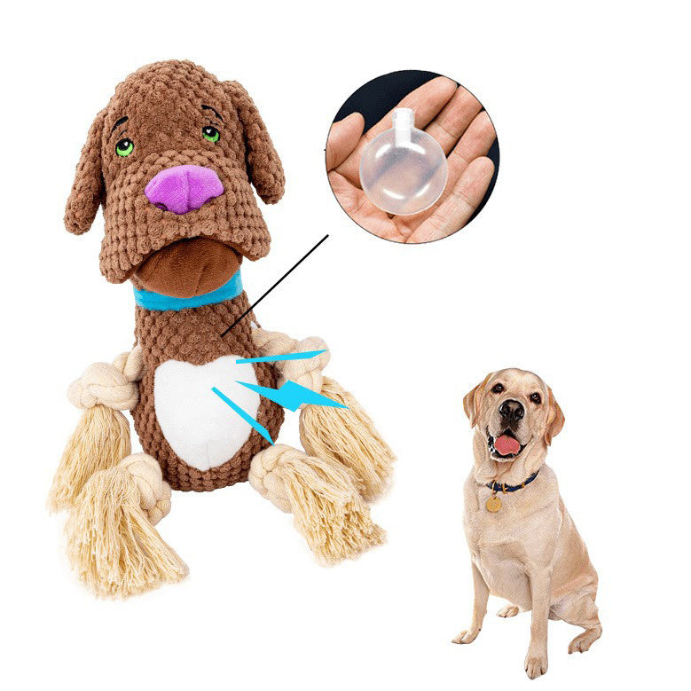 Plush Shell Dog Toy – Bite-Resistant Squeaky Chew Toy with Crinkle Paper for Puppies & Large Dogs
