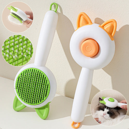 Self-Cleaning Pet Hair Remover Brush – Dematting Comb for Dogs & Cats, Grooming Tool for Shedding and Tangles