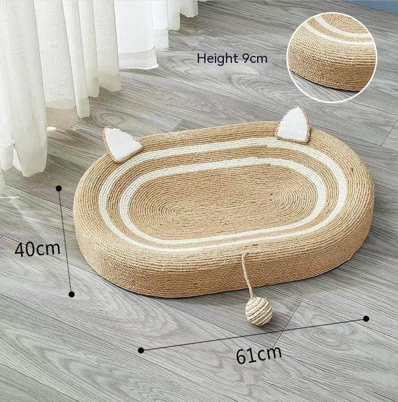 Sisal Cat Scratching Bowl – Round Cat Scratch Board with Basin Design for Claw Grinding & Lounging