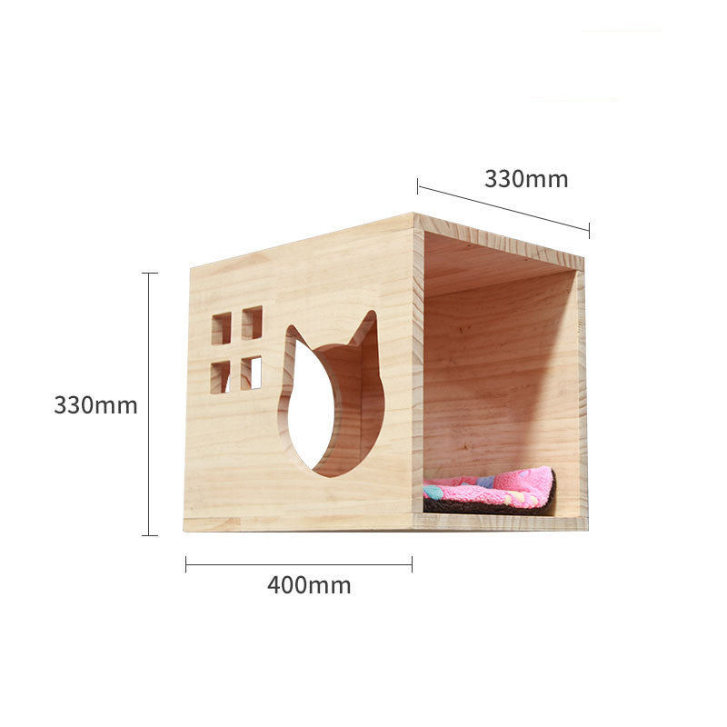 Wall Mounted Cat Climbing Shelf Set – Solid Wood Cat Wall Furniture with Platforms & Ladder, Space-Saving Cat Playground