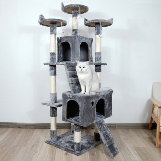 Large Multi-Level Cat Tree Tower – Heavy Duty Cat Climbing Frame with Sisal Scratching Posts & Jumping Platforms for Indoor Cats