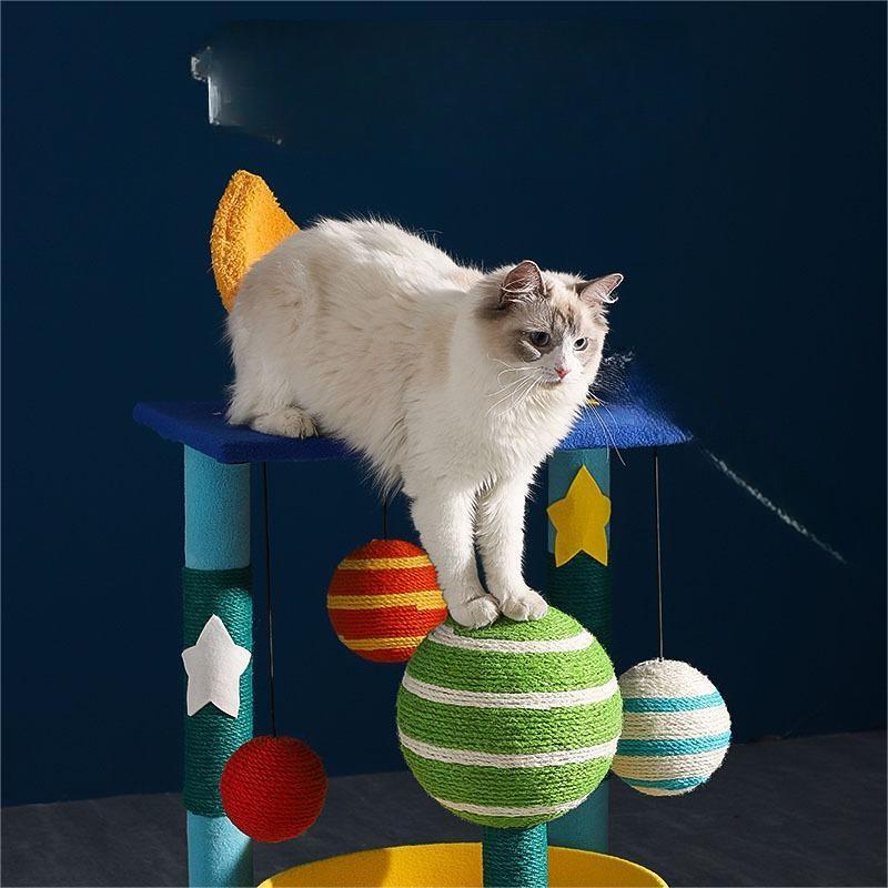Wall Shelf Cat Nest with Toy – Space-Saving Small Cat Tree Bed for Indoor Cats, Modern Cat Furniture & Supplies